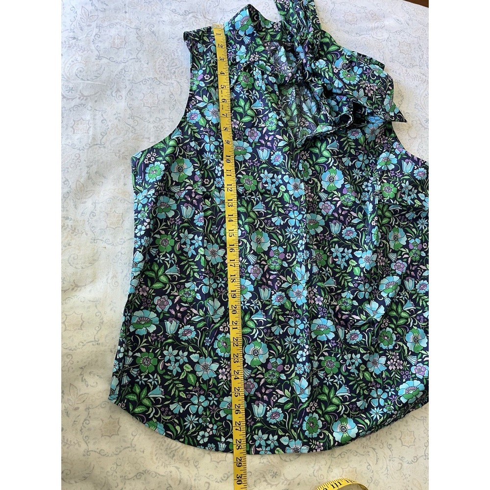 Talbots Women's Tie Neck Shell Spring Blouse Sleeveless Multicolor Floral Sz. 1X - Picture 5 of 9
